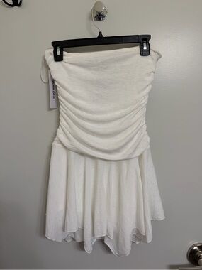 Princess Polly Minxie Strapless Playsuit in White NWT